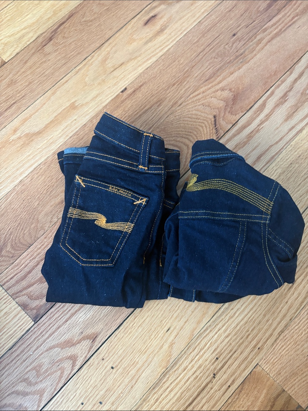 Kids Nudies SetDark Indigo Jeans with Gold Stitching